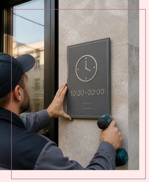Вывески с режимом работы в Кронштадте по цене от 4695 р. | Аванза-Крн