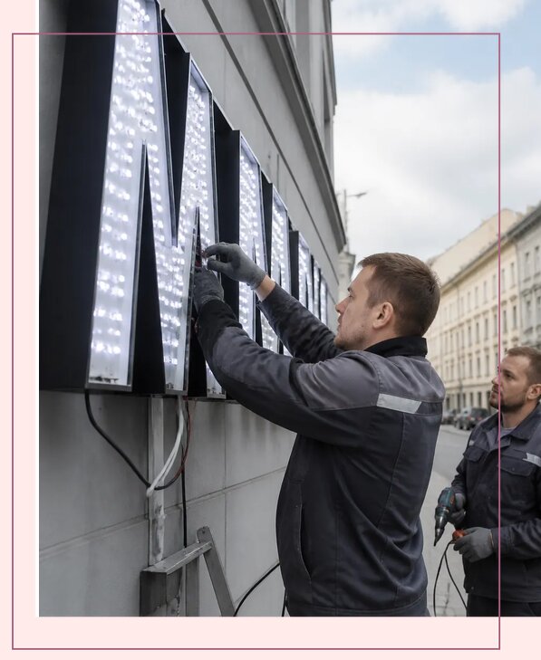 Изготовление и монтаж светодиодных LED вывесок в Кронштадте