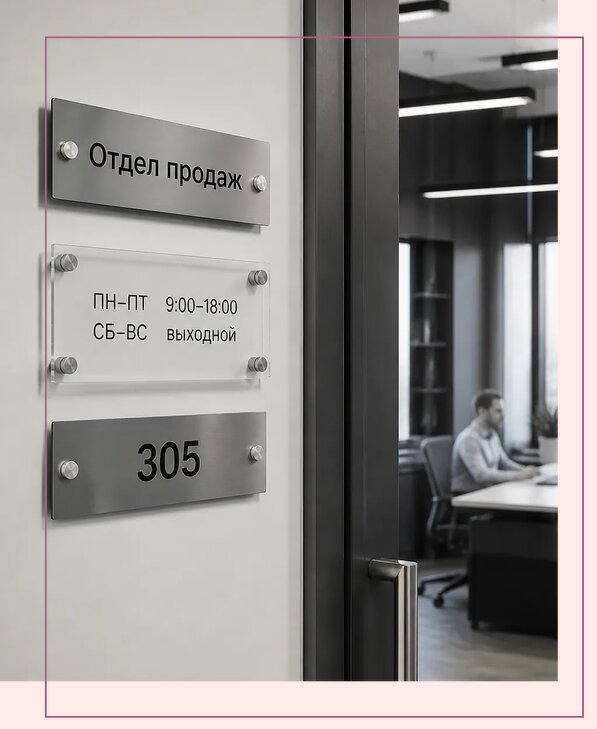 Офисные таблички на дверь в Кронштадте по цене от 5113 р. | Аванза-Крн